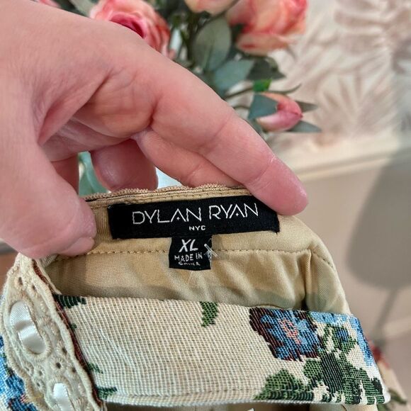 🆕 NWT Dylan Ryan NYC Tapestry Print Lace-Up Coquette Mini Dress Size XL Juniors - Picture 8 of 12